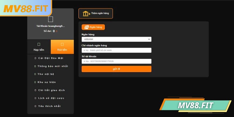 Nạp Rút Tiền MV88 1 Nạp rút tiền MV88 được yêu thích vì nhanh chóng, bảo mật và tiện lợi